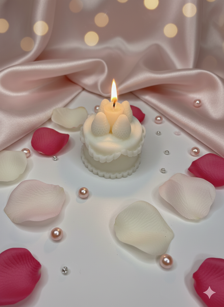 Strawberry Cake Candle