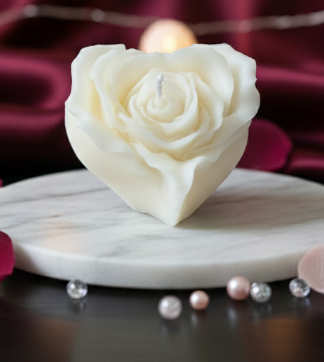 Heart Rose Candle
