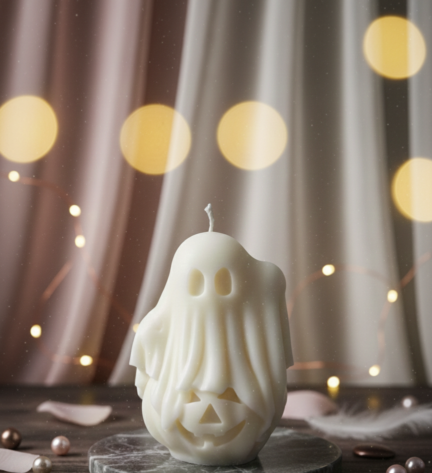 Ghost & Pumpkin Candle