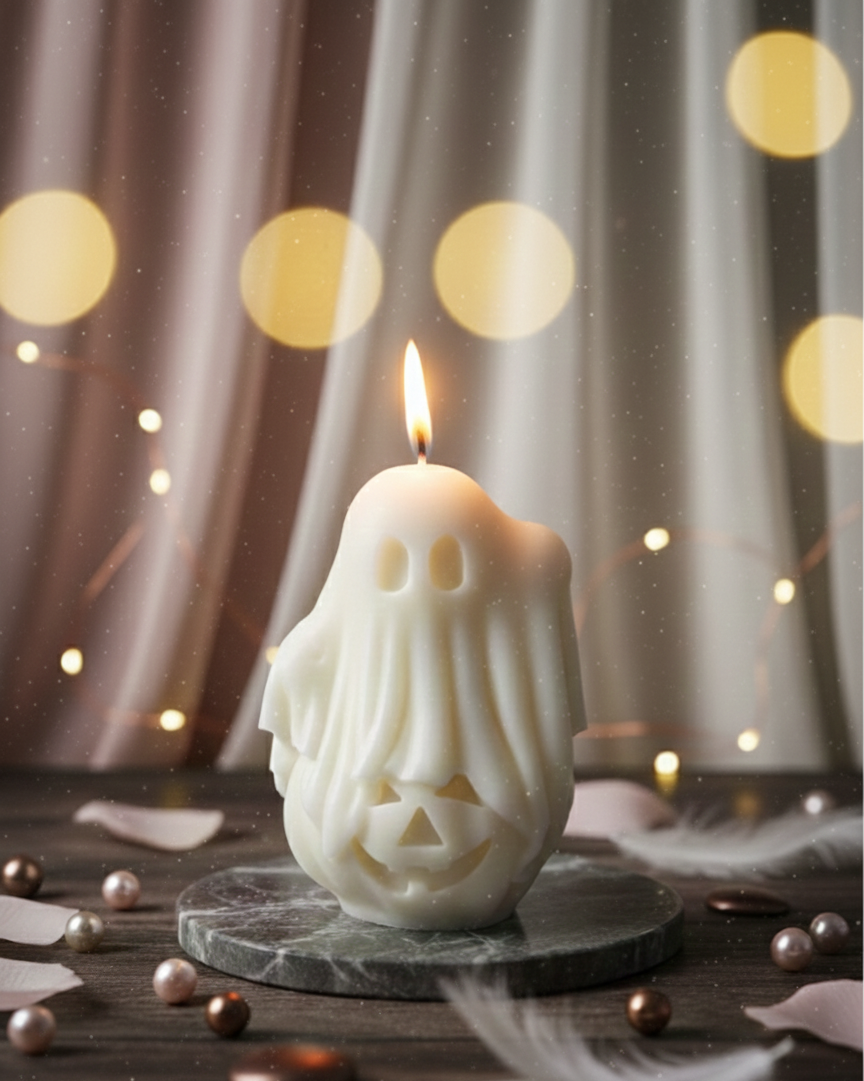 Ghost & Pumpkin Candle