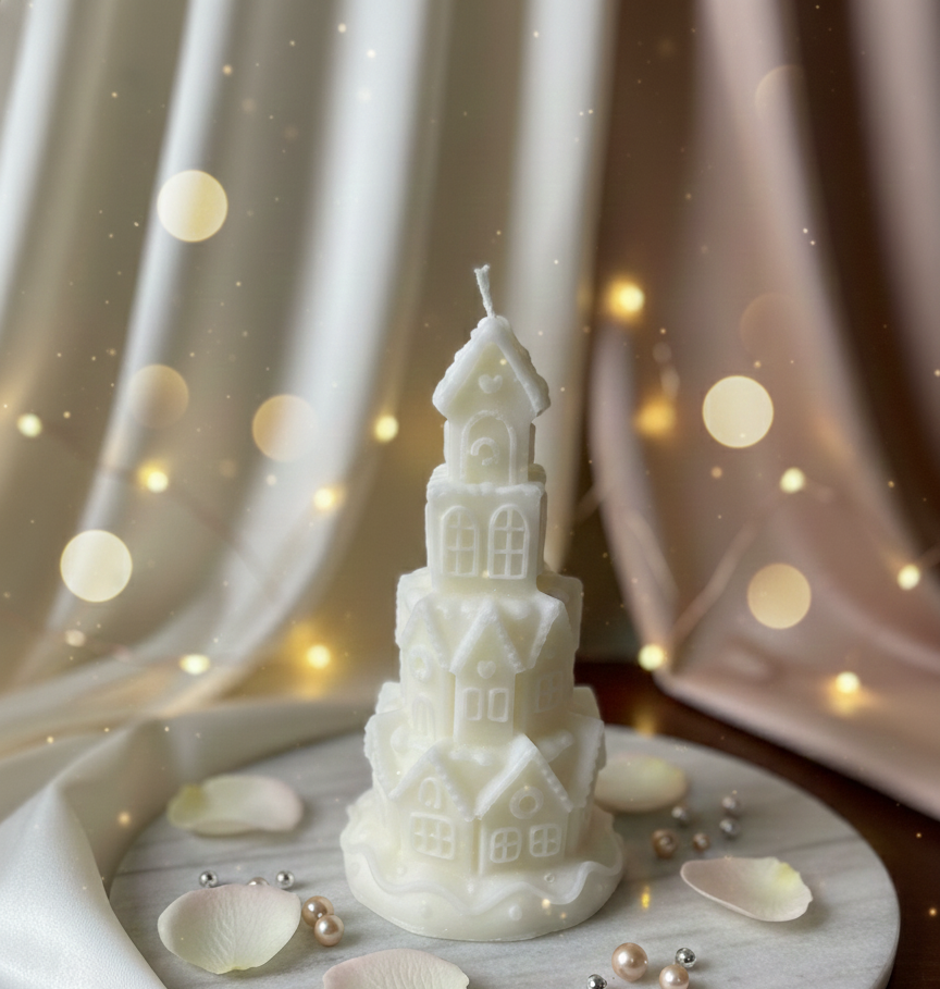 Gingerbread Village Tower Candle