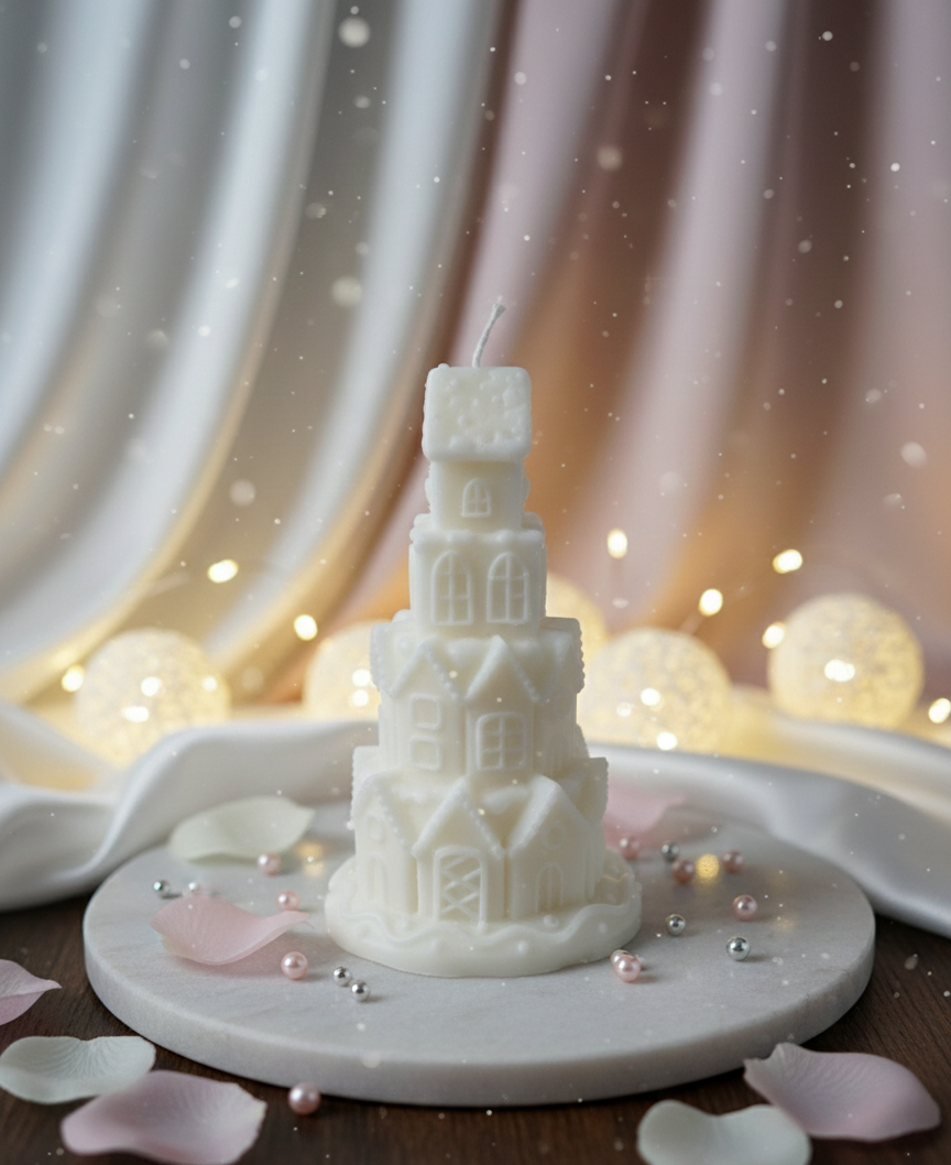 Gingerbread Village Tower Candle