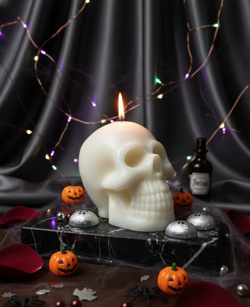 Midnight Skull Candle