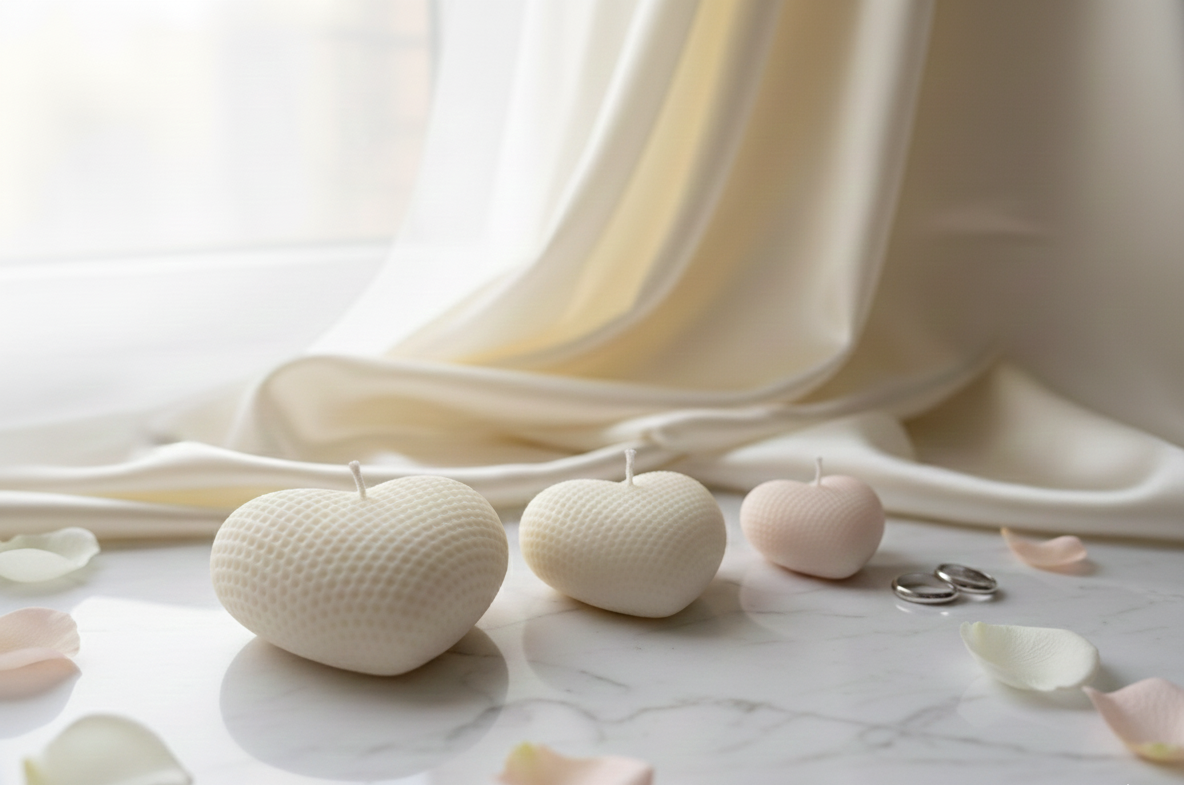 Textured Heart Candle