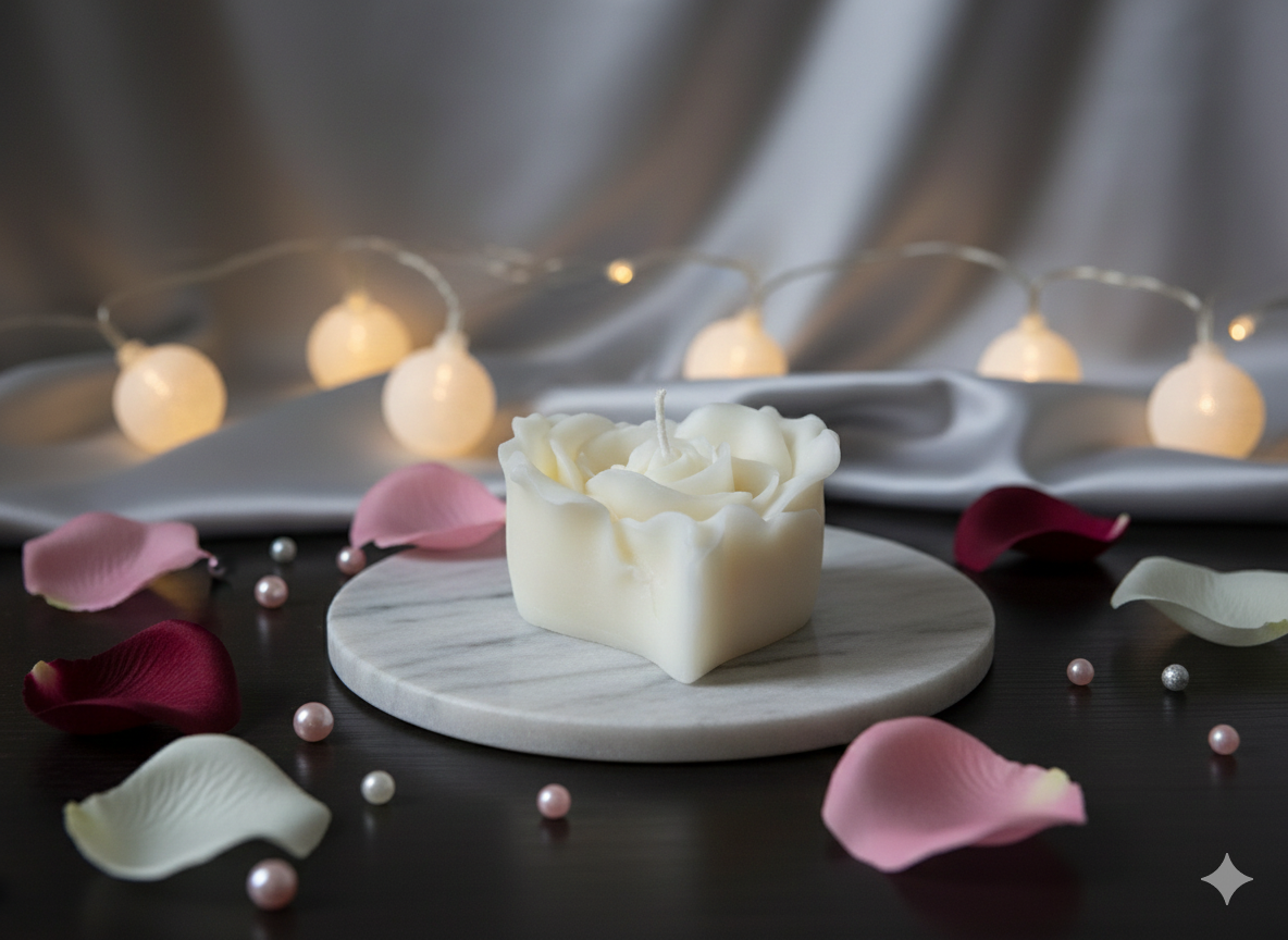 Heart Rose Candle