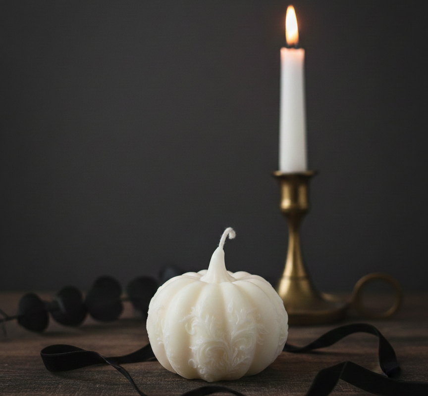 Ornate Pumpkin Candle