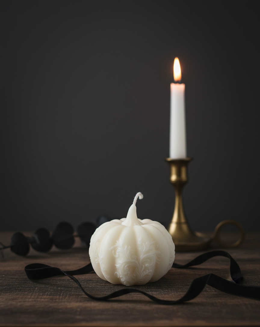 Ornate Pumpkin Candle
