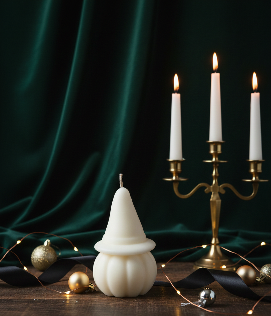 Jack-O'-Lantern Skull Candle