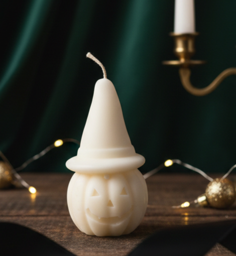 Jack-O'-Lantern Skull Candle