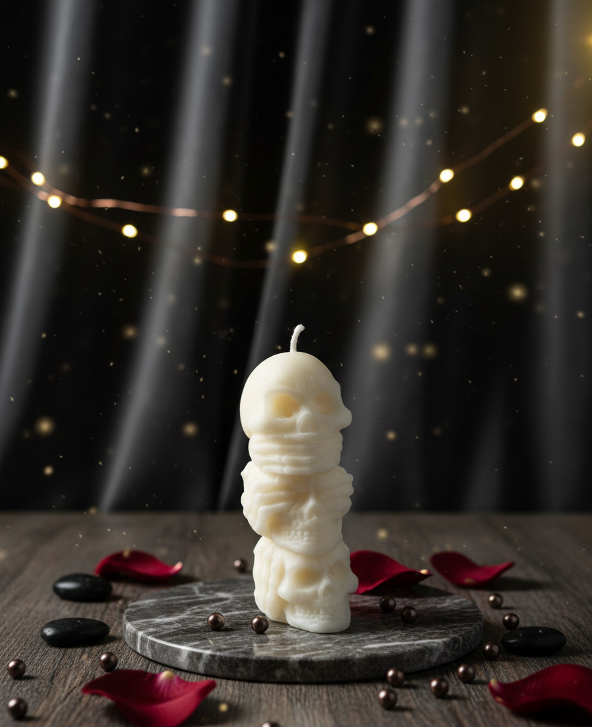 Stacked Skulls Candle