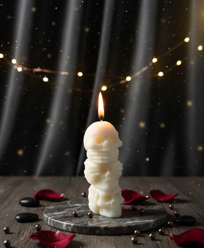 Stacked Skulls Candle