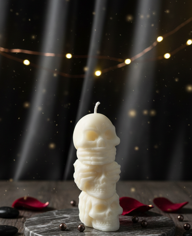 Stacked Skulls Candle